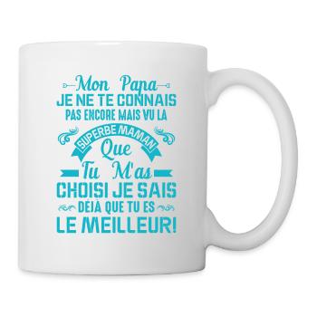 Papa Maman Enceinte Noël Idée Cadeau Amour Body - Mug blanc - blanc - Droite