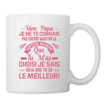 Papa Maman Enceinte Noël Idée Cadeau Amour Body - Mug blanc - blanc - Droite