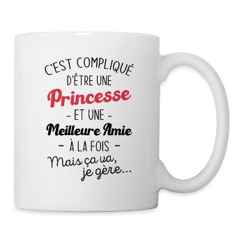 Une princesse et meilleure amie - Mug blanc - blanc - Droite