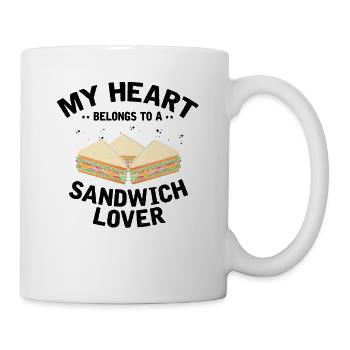Mon cœur appartient au cadeau de l’amateur de sandwich - Mug blanc - blanc - Droite