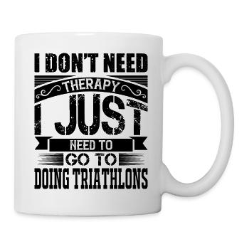Triathlète de thérapie de triathlon - Mug blanc - blanc - Droite