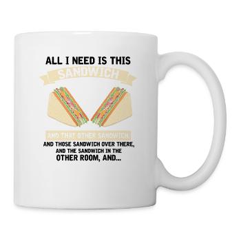 Day and Night Sandwich Food Gift FastFood - Mug - white - Right