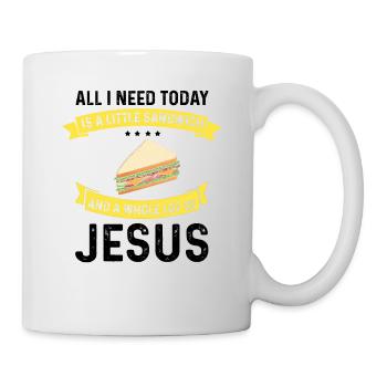 Jesus and Sandwich God Christ Christian - Mug - white - Right