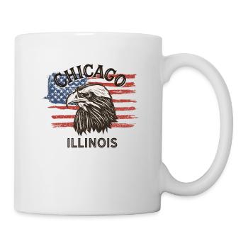 Drapeau des États-Unis Eagle Illinois Vintage Chicago - Mug blanc - blanc - Droite