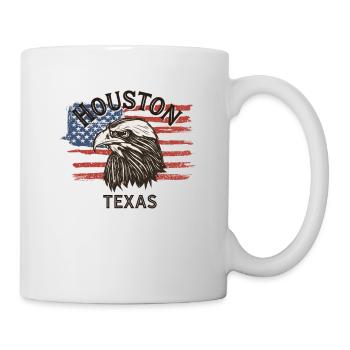 Drapeau des États-Unis Eagle Texas Vintage Houston - Mug blanc - blanc - Droite