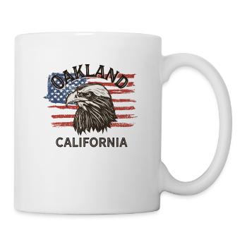 USA Flag Eagle California Vintage Oakland - Mug - white - Right