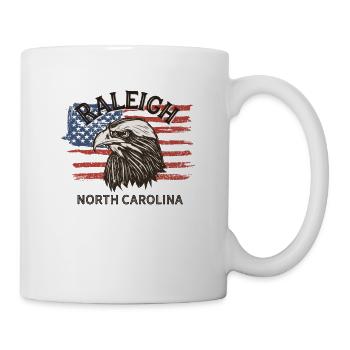 USA Flagge Adler North Carolina Vintage Raleigh - Tasse - Weiß - Rechts