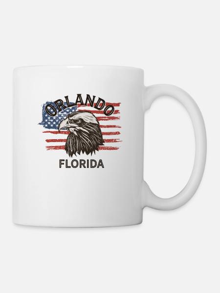 USA Flagge Adler Florida Vintage Orlando - Tasse - Weiß