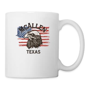 USA Flagge Adler Texas Vintage McAllen - Tasse - Weiß - Rechts