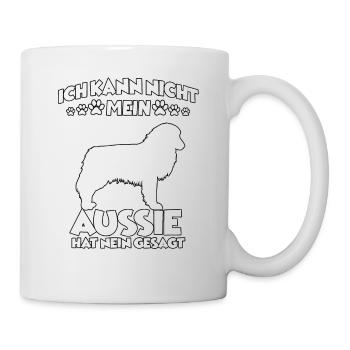 Australian Shepherd Witziges Aussie Gassi Hunde - Tasse - Weiß - Rechts