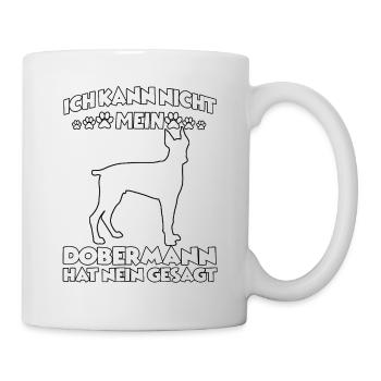 Dobermann Hundehalter Motiv Hund Dobermann Gassi - Tasse - Weiß - Rechts