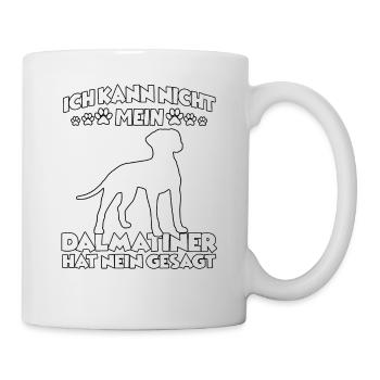 Dalmatiner Gassi Witziges Hundehalter Dalmatiner - Tasse - Weiß - Rechts