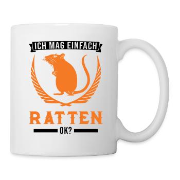 Ich mag einfach Ratten Geschenk - Tasse - Weiß - Rechts