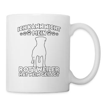 Rotweiler Gassi Motiv Hundebesitzer Rottweiler - Tasse - Weiß - Rechts