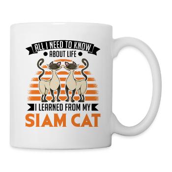 Siamkatze Geschenk Siamesische Katze - Tasse - Weiß - Rechts