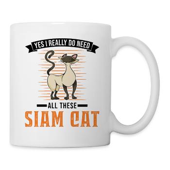 Siamkatze Geschenk Siamesische Katze Siam Cat - Tasse - Weiß - Rechts