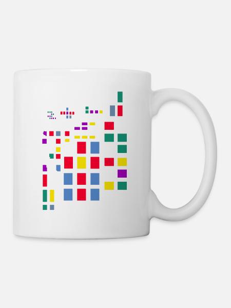 Pixel Art Abstrakt City Kypto - Tasse - Weiß