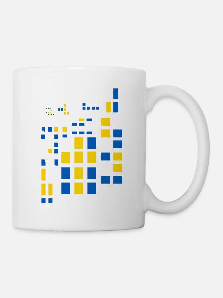 Ukraine Pixel Bild Landes Flagge Farben - Tasse - Weiß