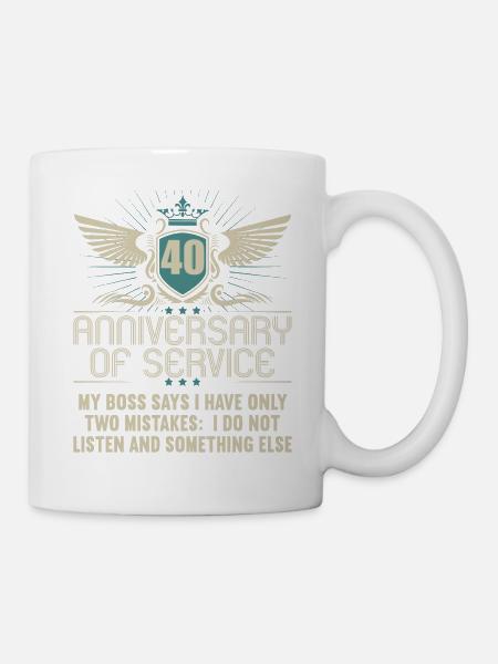 40 Jahre im Dienst 40 Jähriges Dienstjubiläum - Tasse - Weiß