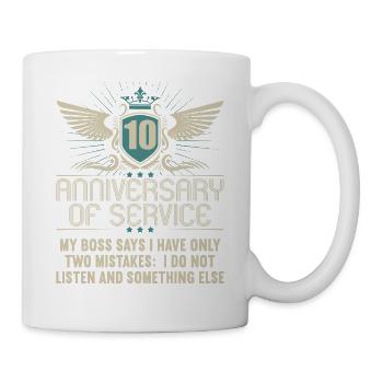 10 ans de service 10 ans de service - Mug blanc - blanc - Droite