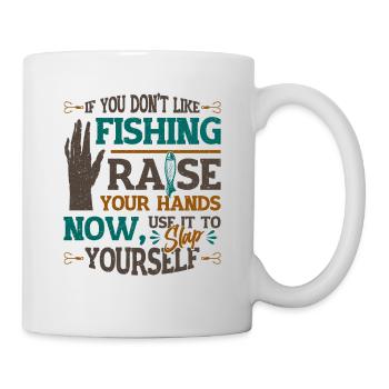 Drôle de pêche en disant Fischer - Mug blanc - blanc - Droite