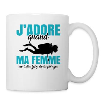 Sport Plongée Idée Cadeau Mer Vacances Hobby Apnée - Mug blanc - blanc - Droite