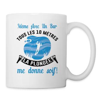 Plongée Sous Marine Mer Idée Cadeau Plongeur Océan - Mug blanc - blanc - Droite