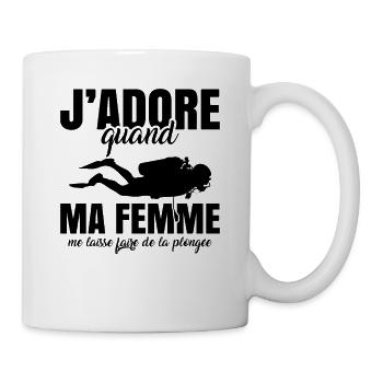 Sport Plongée Idée Cadeau Mer Vacances Hobby Apnée - Mug blanc - blanc - Droite