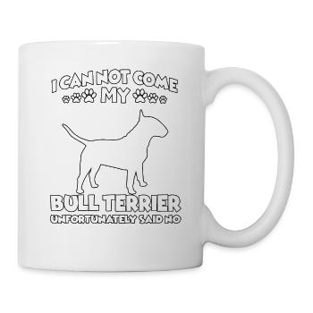 Bull Terrier promenant drôle de propriétaire de chien - Mug blanc - blanc - Droite