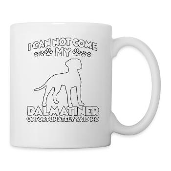 Les dalmatiens vont se promener drôle propriétaire de chien Da - Mug blanc - blanc - Droite