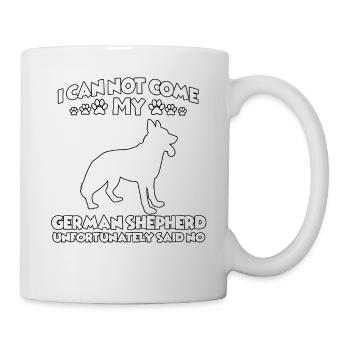 Deutscher Schäferhund Besitzer lustig Spaziergang - Tasse - Weiß - Rechts