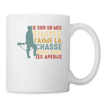 Chasse Et Apéro Chasser Cadeau Sanglier Mec Forêt - Mug blanc - blanc - Droite
