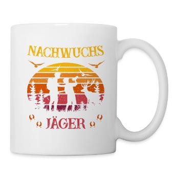 Jäger - Papa und Sohn- Nachwuchs Jäger Kinder - Tasse - Weiß - Rechts