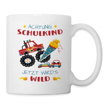 Einschulung Monster Truck Schultüte Jungen - Tasse - Weiß - Rechts
