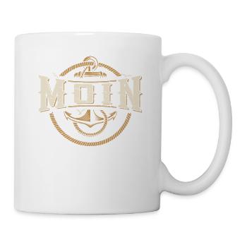 Moin ihr Spacken - Digga Spruch Meer Norddeutsch - Tasse - Weiß - Rechts