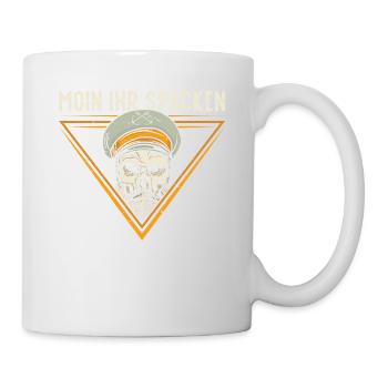 Moin ihr Spacken - Digga Spruch Meer Norddeutsch - Tasse - Weiß - Rechts