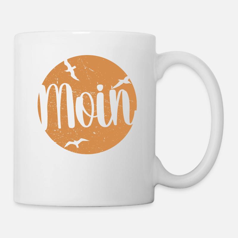 Moin ihr Spacken - Digga Spruch Meer Norddeutsch - Tasse - Weiß