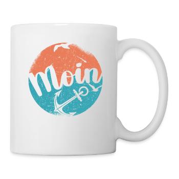 Moin ihr Spacken - Digga Spruch Meer Norddeutsch - Tasse - Weiß - Rechts