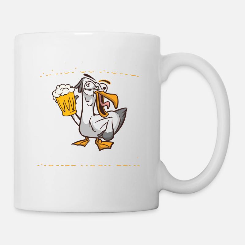 Moin ihr Spacken - Digga Spruch Meer Nordisch Möwe - Tasse - Weiß