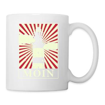 Moin ihr Spacken - Digga Spruch Meer Norddeutsch - Tasse - Weiß - Rechts