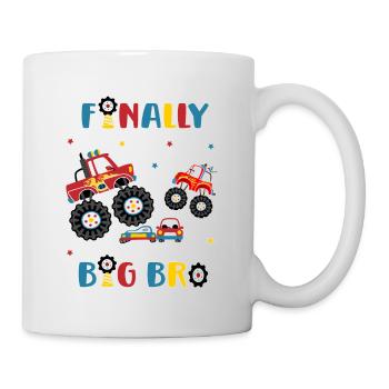 Big Brother Monster Truck and Car -Finally Big Bro - Mug - white - Right