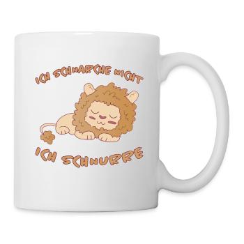 Schnurren Löwe Lustiger Spruch Schlafen Geschenk - Tasse - Weiß - Rechts
