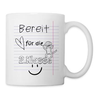 2 Klasse,Grundschule, Back to school - Tasse - Weiß - Rechts
