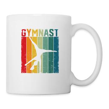 Turnerin Silhouette Gymnastik Vintage Turnerinnen - Tasse - Weiß - Rechts