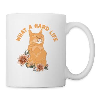 What A Hard Life Chaton Chat de gouttière Chat de - Mug blanc - blanc - Droite