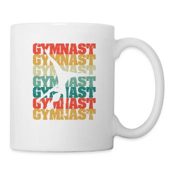 Turnerin Silhouette Gymnastik Vintage Turnerinnen - Tasse - Weiß - Rechts