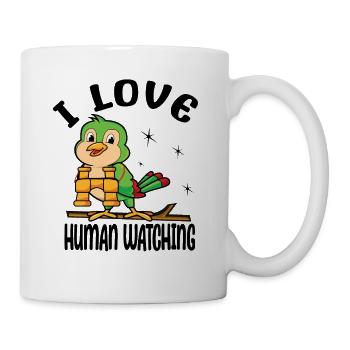 J’aime observer les ornithologues amateurs - Mug blanc - blanc - Droite