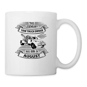Abschlepper Abschleppwagenfahrer Geburtstag August - Tasse - Weiß - Rechts