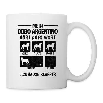 Dogo Argentino Hundetricks Argentinien Dogge - Tasse - Weiß - Rechts