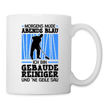 Ich bin ein Gebäudereiniger Fensterputzer - Tasse - Weiß - Rechts